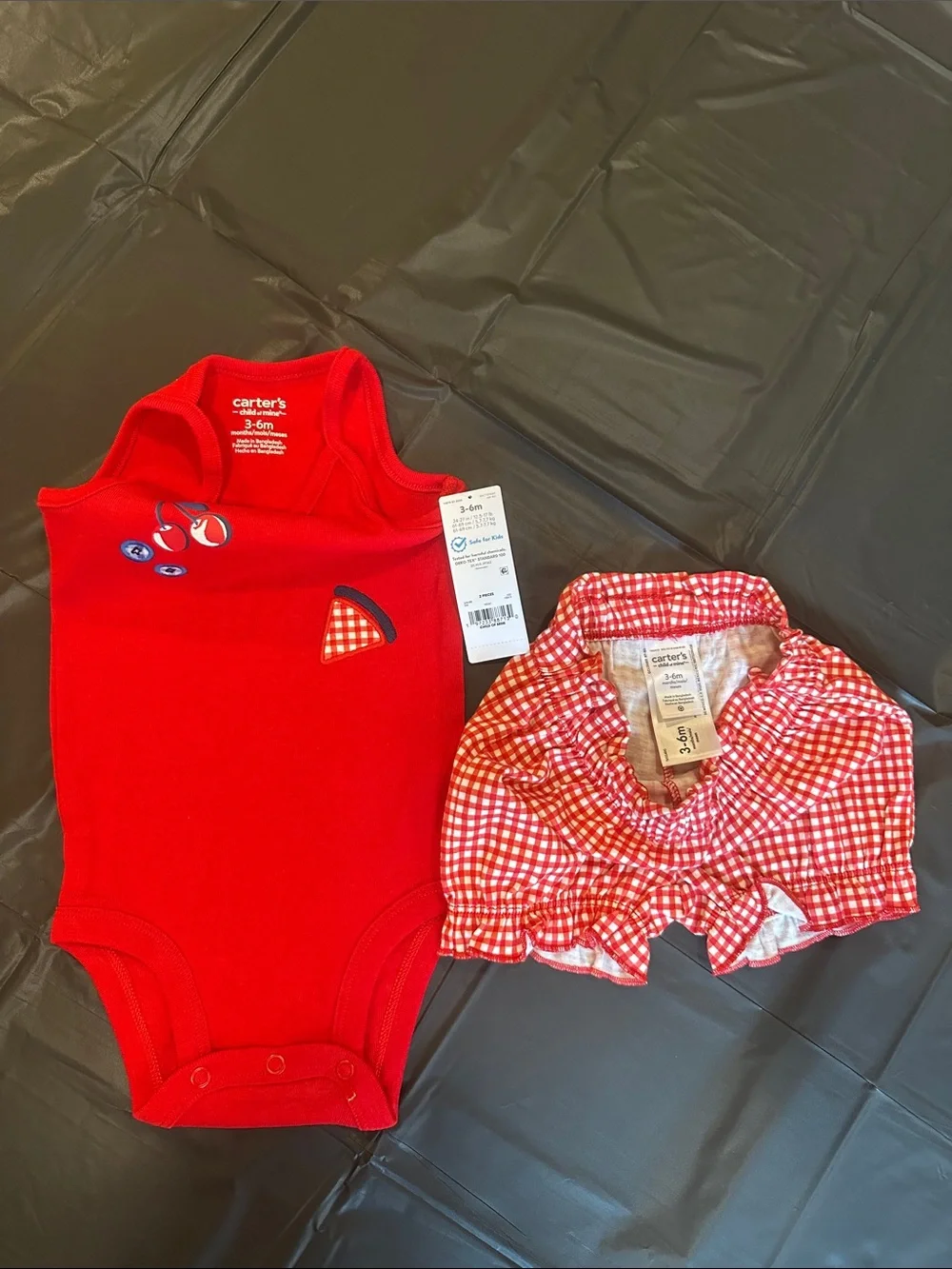 NWT Carter's Red Cherry Tank Bodysuit and Shorts Set